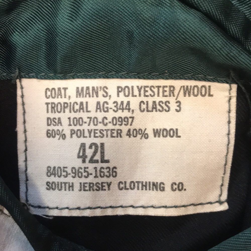 👨✈️Vintage Vietnam War Era Military Issued DSA Class 3 Suit Jacket, Size 42L - Picture 6 of 16